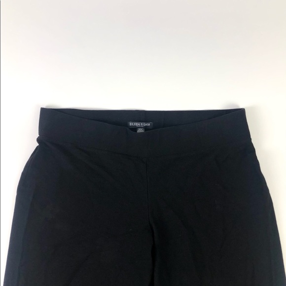 Eileen Fisher Stretch Crepe Slim Black Ankle Pants